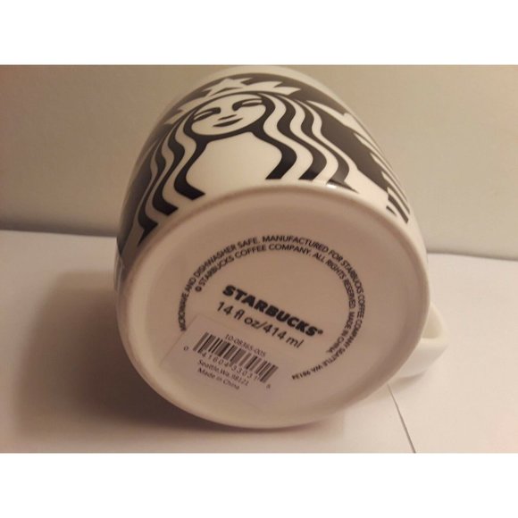 Starbucks Black/White Mermaid Ceramic Coffee Mug/Cup, 14 oz, New - Picture 3 of 3